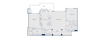 Two bedroom floorplan image at Callista Hill Country Apartments in Austin TX