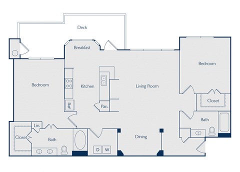 Two bedroom floorplan image at Callista Hill Country Apartments in Austin TX