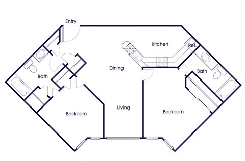 Two bedroom Floorplan Image at Guardian Place Apartments in Richmond VA