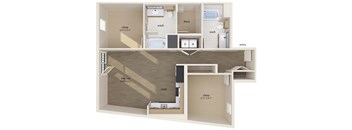 Two bedroom floor plan at Altitude Apartments