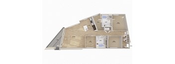 Two bedroom floor plan image at Altitude Apartments