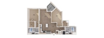a floor plan of a home with a bedroom and a living room