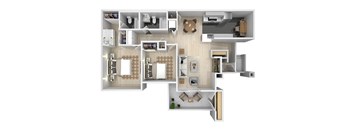 Two bedroom floor plan image at The Resort at Encinitas Apartments in Encinitas CA