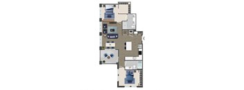 Two bedroom Floorplan Image at Caroline Apartments in Charleston SC