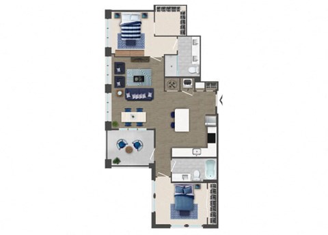 Two bedroom Floorplan Image at Caroline Apartments in Charleston SC