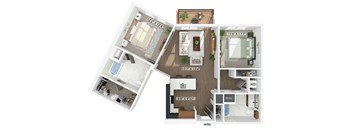 Two bedroom floor plan at Jayden Apartments in Peabody MA
