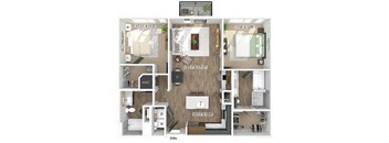 Two bedroom floor plan at The Edley in Atlanta GA