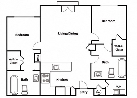 B3 Floorplan Image at Town Center Apartments in Santa Clarita CA