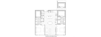 Two bedroom floor plan image at Cirro King of Prussia Apartments in King of Prussia PA