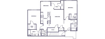 Two bedroom floor plan image at Grand Oaks Apartments in Chester VA