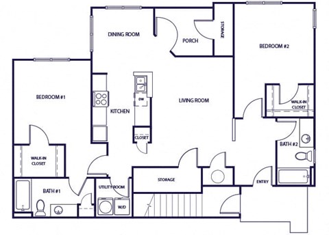 Two bedroom floor plan image at Grand Oaks Apartments in Chester VA