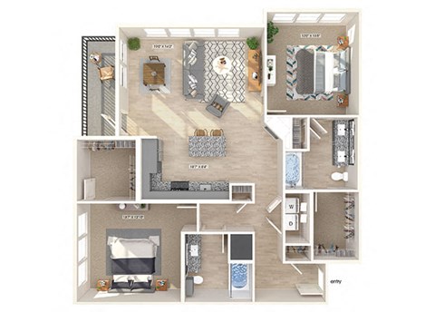 B3 Floorplan Image at Verge Apartments in Atlanta GA