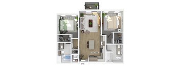 Two bedroom floor plan at The Brynn in Kirkland WA