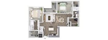 Two bedroom floor plan image at Wayfern Apartments in Sandy Springs GA