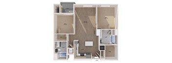 a floor plan with a bedroom and a living room