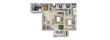 Two bedroom floor plan image at The Resort at Encinitas Apartments in Encinitas CA