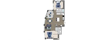 Two bedroom Floorplan Image at Caroline Apartments in Charleston SC