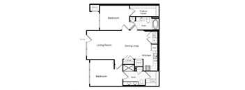 a floor plan of a living room and a dining room