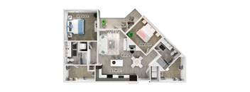 B4 Floorplan Image at Fifteeen15 South Lamar Apartments in Austin TX