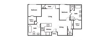 B4 Floorplan Image at Town Center Apartments in Santa Clarita CA