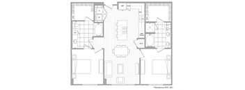 Two bedroom floor plan image at Cirro King of Prussia Apartments in King of Prussia PA