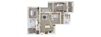 Two bedroom floor plan floor plan at 1900 Parmer Apartments in Austin TX