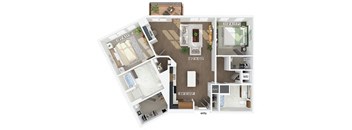 Two bedroom floor plan at Jayden Apartments in Peabody MA