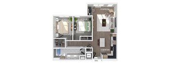 Two bedroom floor plan at The Brynn in Kirkland WA