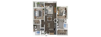 Two bedroom floor plan at The Braydon Apartments in Napa CA