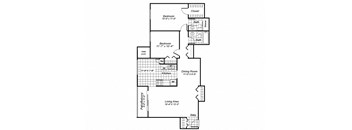 Two bedroom two bathroom B5 Floorplan at Oakfield Apartment Homes in Wheaton MD