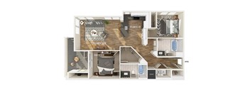 a floor plan of a 1 bedroom apartment