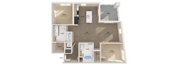 Two bedroom floor plan at Altitude Apartments