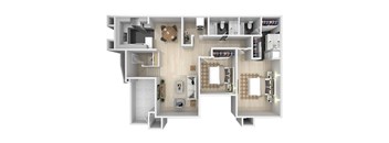 Two bedroom floor plan image at The Resort at Encinitas Apartments in Encinitas CA