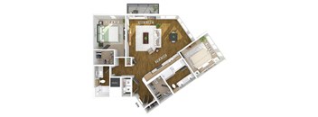 Two bedroom floor plan at The Edley in Atlanta GA