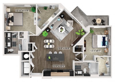 B5 Floorplan Image at Fifteeen15 South Lamar Apartments in Austin TX