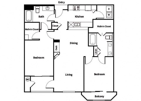 B5 floor plan at Madison at Tow Center Apartments in Santa Clarita CA