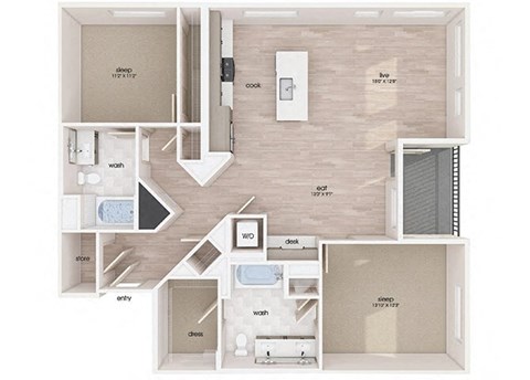 B5 floor plan at Embark Apartments in Freemont CA