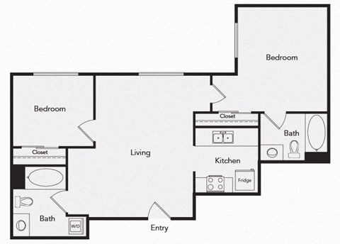 B5 Two bedroom floor plan image at iL Palazzo Apartments in San Diego CA