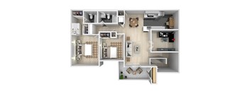 Two bedroom floor plan image at The Resort at Encinitas Apartments in Encinitas CA