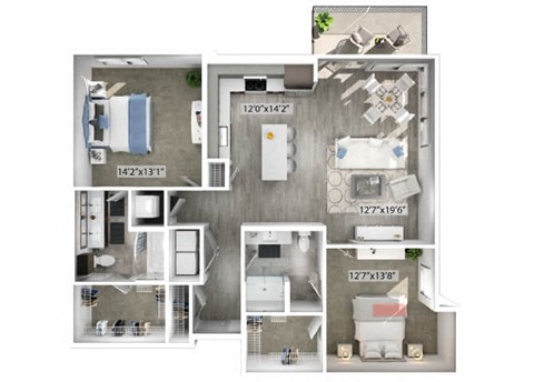 B6 Floorplan Imageat Fifteeen15 South Lamar Apartments in Austin TX