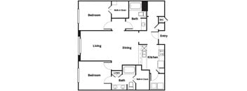 B6 floor plan at Madison at Tow Center Apartments in Santa Clarita CA