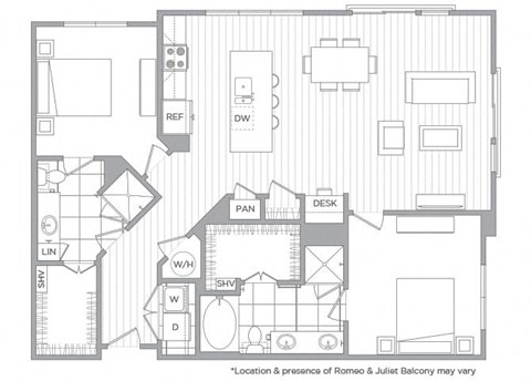 Two bedroom floor plan image at Cirro King of Prussia Apartments in King of Prussia PA