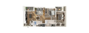 Two bedroom floor plan at The Braydon Apartments in Napa CA