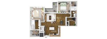 Two bedroom floor plan at The Edley in Atlanta GA