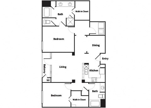B7 floor plan at Madison at Tow Center Apartments in Santa Clarita CA