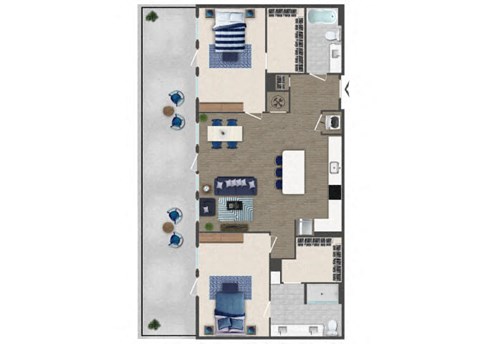 Two bedroom Floorplan Image at Caroline Apartments in Charleston SC