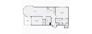 B8 Two bedroom floor plan image at iL Palazzo Apartments in San Diego CA