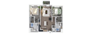 Two bedroom floor plan at The Brynn in Kirkland WA
