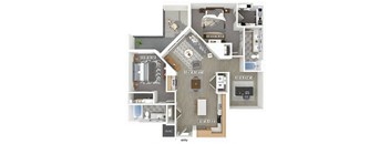 two bedroom two bathroom floor plan at coasterra apartments