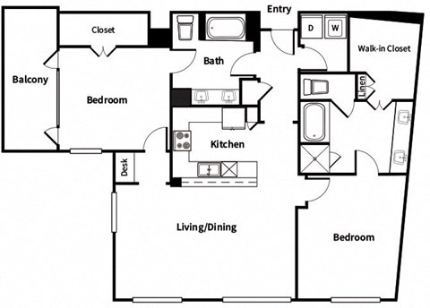 B8 floor plan at Madison at Tow Center Apartments in Santa Clarita CA